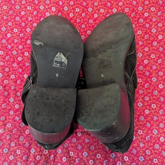 Western Goth Suede ASOS Ryder Regina Buckle Ankle Boots Punk Y2K Size 9 - Picture 8 of 11